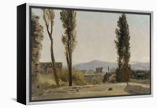 A la villa Farnèse : les trois peupliers et le Mont Latium-Pierre Henri de Valenciennes-Framed Premier Image Canvas