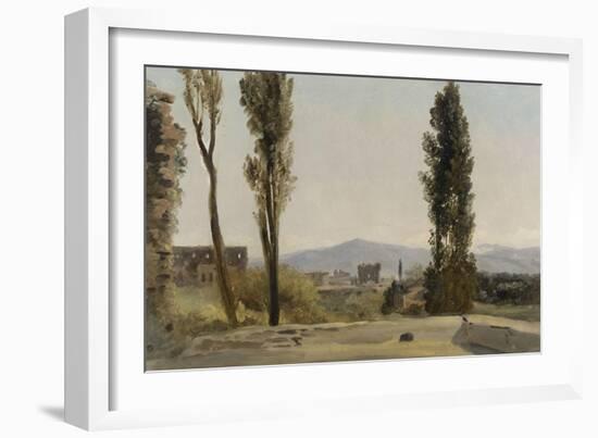 A la villa Farnèse : les trois peupliers et le Mont Latium-Pierre Henri de Valenciennes-Framed Giclee Print