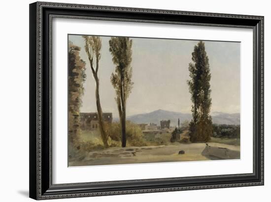 A la villa Farnèse : les trois peupliers et le Mont Latium-Pierre Henri de Valenciennes-Framed Giclee Print