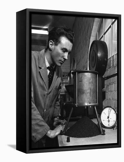 A Lab Technician Undertaking a Coal Flow Test, Mapperley Colliery, Derbyshire, 1962-Michael Walters-Framed Premier Image Canvas