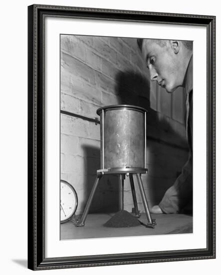 A Lab Technician Undertaking a Coal Flow Test, Mapperley Colliery, Derbyshire, 1962-Michael Walters-Framed Photographic Print