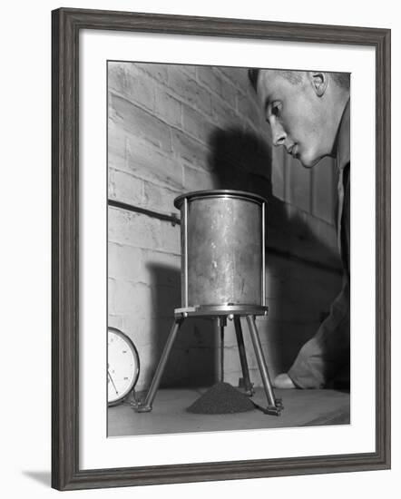 A Lab Technician Undertaking a Coal Flow Test, Mapperley Colliery, Derbyshire, 1962-Michael Walters-Framed Photographic Print