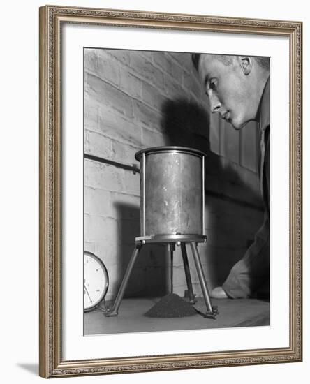 A Lab Technician Undertaking a Coal Flow Test, Mapperley Colliery, Derbyshire, 1962-Michael Walters-Framed Photographic Print