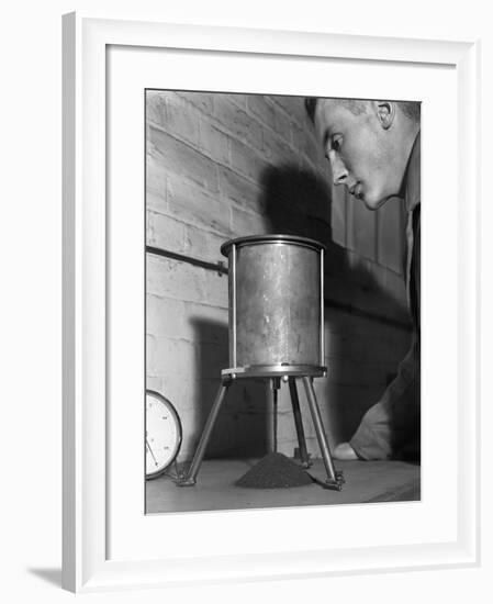 A Lab Technician Undertaking a Coal Flow Test, Mapperley Colliery, Derbyshire, 1962-Michael Walters-Framed Photographic Print