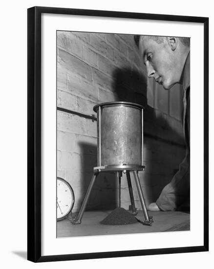 A Lab Technician Undertaking a Coal Flow Test, Mapperley Colliery, Derbyshire, 1962-Michael Walters-Framed Photographic Print