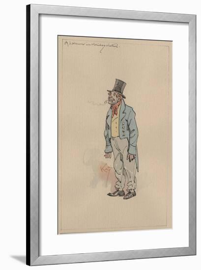 A Labourer in Holiday Clothes, c.1920s-Joseph Clayton Clarke-Framed Giclee Print