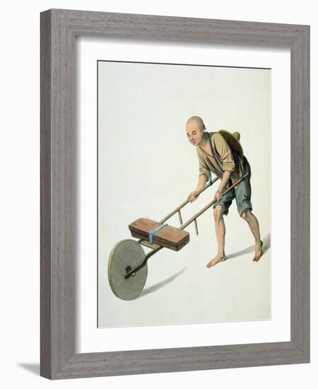 A Labourer Plate 27 from "The Costume of China"-Major George Henry Mason-Framed Giclee Print