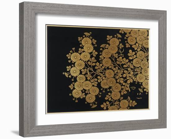 A Lacquer Box Decorated with Chrysanthemums, 20th Century-Okada Beisanjin-Framed Giclee Print