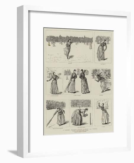 A Ladies' Cricket Match, Harrow Versus Pinner-George Du Maurier-Framed Giclee Print