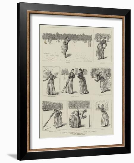 A Ladies' Cricket Match, Harrow Versus Pinner-George Du Maurier-Framed Giclee Print