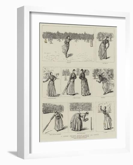 A Ladies' Cricket Match, Harrow Versus Pinner-George Du Maurier-Framed Giclee Print