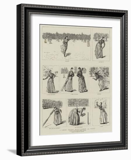 A Ladies' Cricket Match, Harrow Versus Pinner-George Du Maurier-Framed Giclee Print