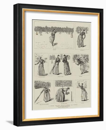 A Ladies' Cricket Match, Harrow Versus Pinner-George Du Maurier-Framed Giclee Print