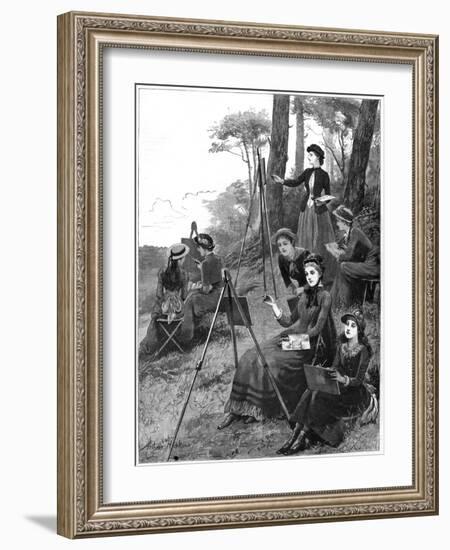 A Ladies' Sketching Club, 1885-Arthur Hopkins-Framed Giclee Print