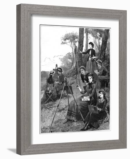 A Ladies' Sketching Club, 1885-Arthur Hopkins-Framed Giclee Print