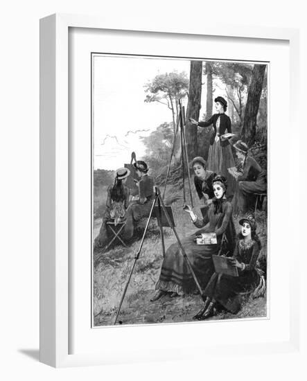 A Ladies' Sketching Club, 1885-Arthur Hopkins-Framed Giclee Print