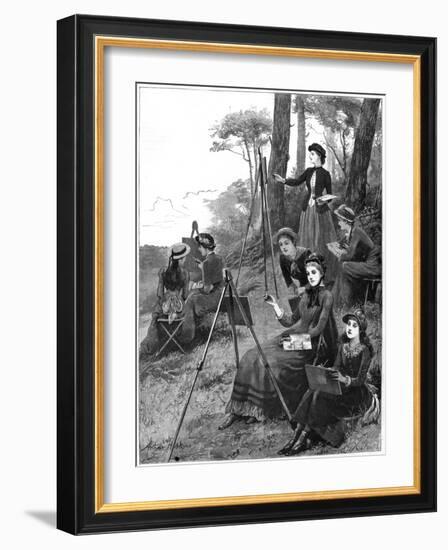 A Ladies' Sketching Club, 1885-Arthur Hopkins-Framed Giclee Print