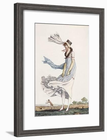 A Ladies Summer Promenade Dress, 1800 (Coloured Engraving)-Philibert Louis Debucourt-Framed Giclee Print