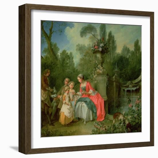 A Lady and a Gentleman in the Garden with Two Children c. 1742-Nicolas Lancret-Framed Giclee Print