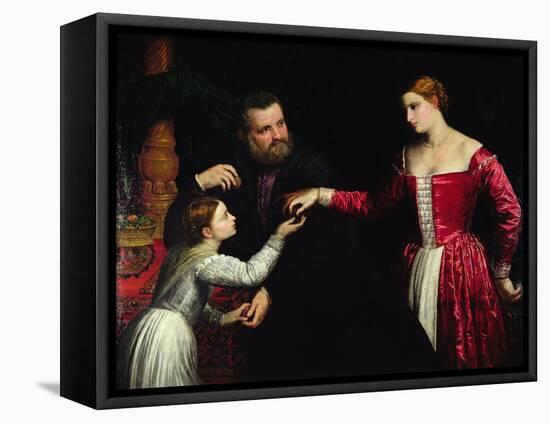A Lady and Gentleman with their Daughter-Paris Bordone-Framed Premier Image Canvas
