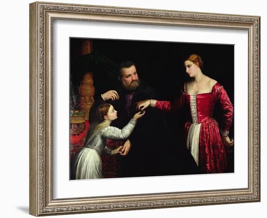 A Lady and Gentleman with their Daughter-Paris Bordone-Framed Giclee Print