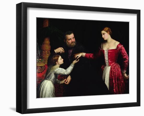 A Lady and Gentleman with their Daughter-Paris Bordone-Framed Giclee Print