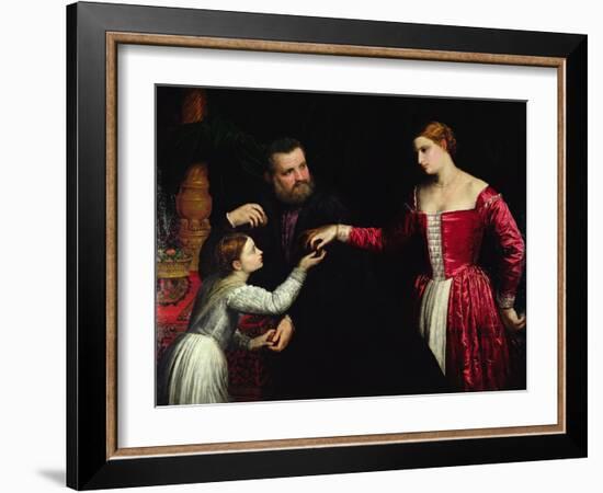 A Lady and Gentleman with their Daughter-Paris Bordone-Framed Giclee Print