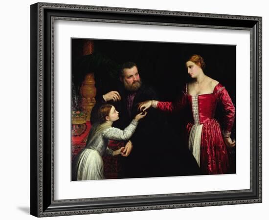 A Lady and Gentleman with their Daughter-Paris Bordone-Framed Giclee Print