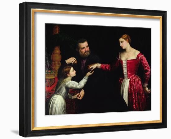 A Lady and Gentleman with their Daughter-Paris Bordone-Framed Giclee Print