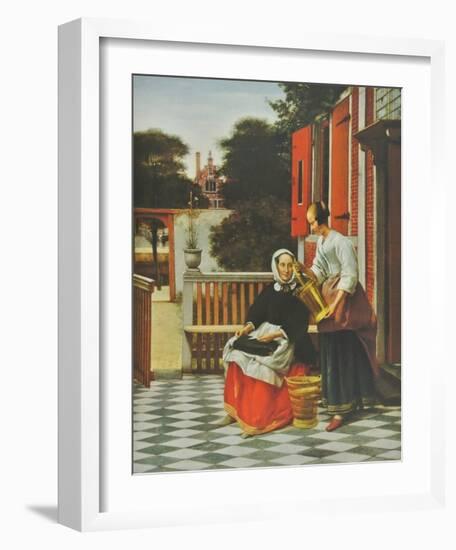 A Lady and her Maid-Pieter Hooch-Framed Collectable Print