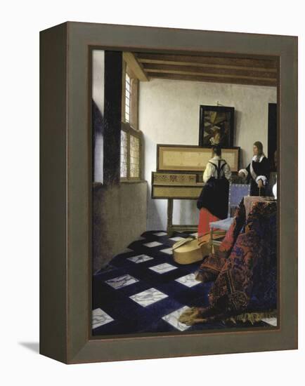 A Lady at the Virginal with a Gentleman (The Music Lesso), Ca 1662-Johannes Vermeer-Framed Premier Image Canvas