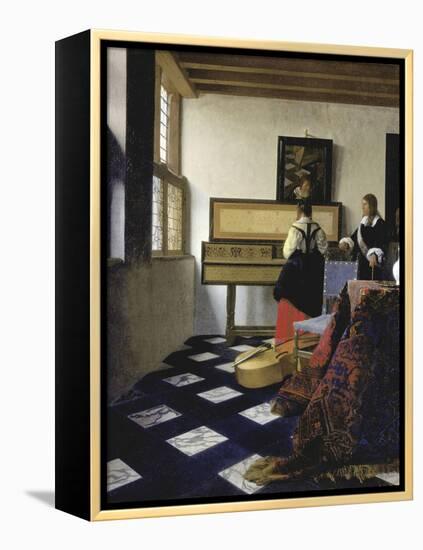 A Lady at the Virginal with a Gentleman (The Music Lesso), Ca 1662-Johannes Vermeer-Framed Premier Image Canvas