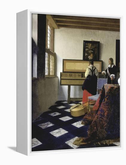 A Lady at the Virginal with a Gentleman (The Music Lesso), Ca 1662-Johannes Vermeer-Framed Premier Image Canvas