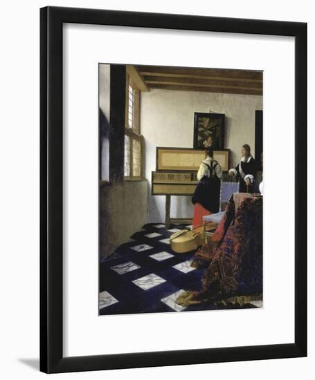 A Lady at the Virginal with a Gentleman (The Music Lesso), Ca 1662-Johannes Vermeer-Framed Giclee Print