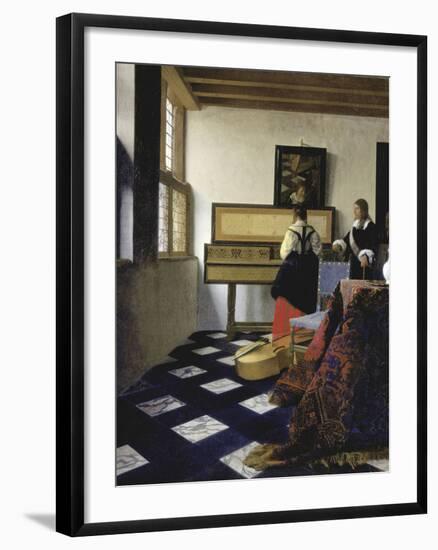 A Lady at the Virginal with a Gentleman (The Music Lesso), Ca 1662-Johannes Vermeer-Framed Giclee Print