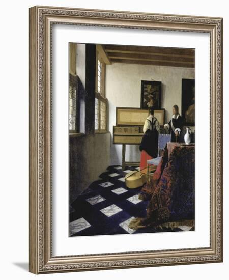 A lady at the virginals with a gentleman ('The Music Lesson'). Around 1662-Johannes Vermeer-Framed Giclee Print