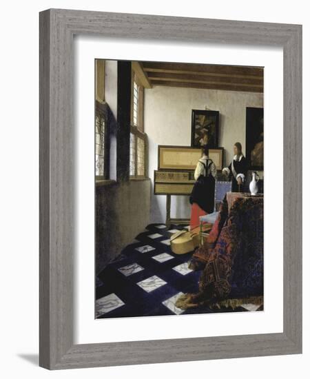 A lady at the virginals with a gentleman ('The Music Lesson'). Around 1662-Johannes Vermeer-Framed Giclee Print