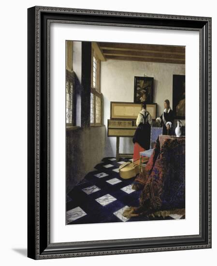 A lady at the virginals with a gentleman ('The Music Lesson'). Around 1662-Johannes Vermeer-Framed Giclee Print