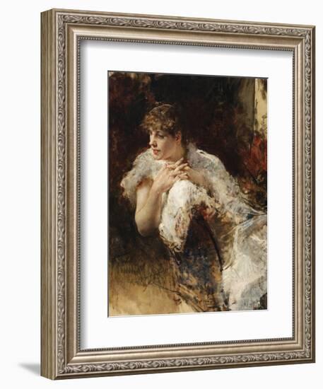 A Lady from Naples-Giuseppe De Nittis-Framed Premium Giclee Print