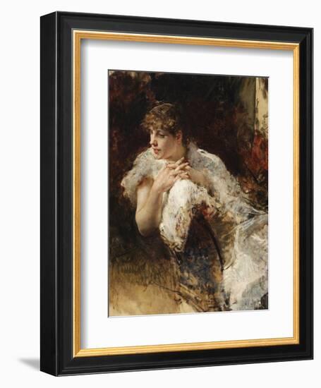 A Lady from Naples-Giuseppe De Nittis-Framed Premium Giclee Print