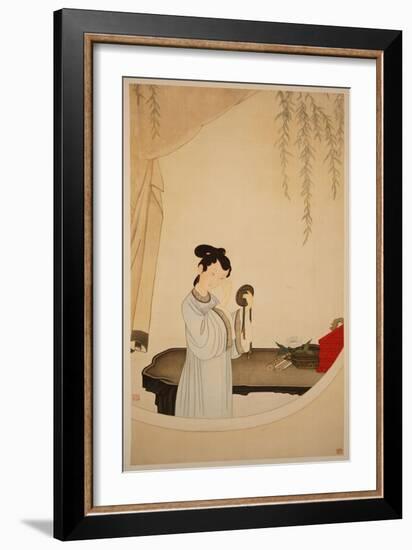 A Lady Gazing in the Mirror-Wu Changshuo-Framed Giclee Print