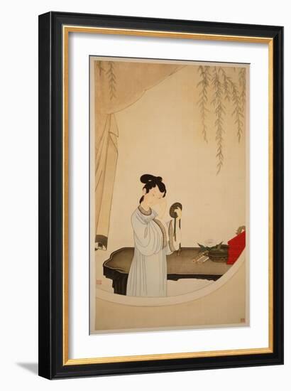 A Lady Gazing in the Mirror-Wu Changshuo-Framed Giclee Print