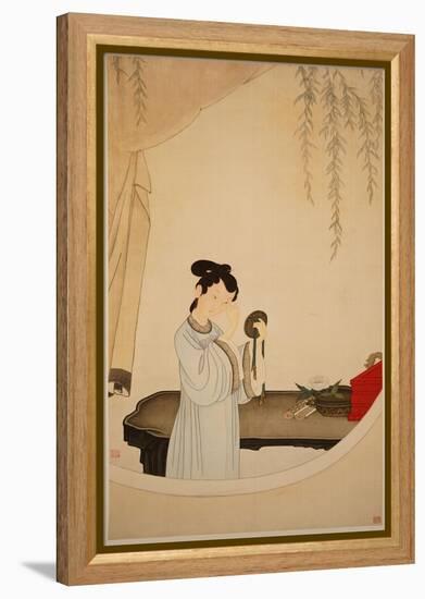 A Lady Gazing in the Mirror-Wu Changshuo-Framed Premier Image Canvas