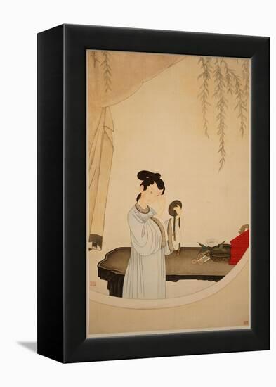 A Lady Gazing in the Mirror-Wu Changshuo-Framed Premier Image Canvas