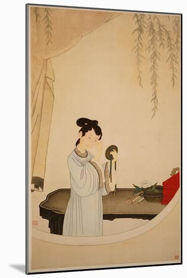 A Lady Gazing in the Mirror-Wu Changshuo-Mounted Giclee Print