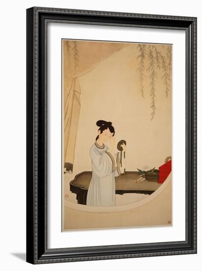 A Lady Gazing in the Mirror-Wu Changshuo-Framed Giclee Print