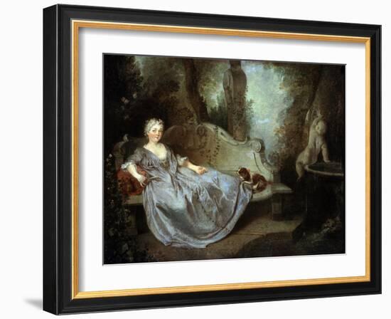 A Lady in a Garden, 18th Century-Nicolas Lancret-Framed Giclee Print