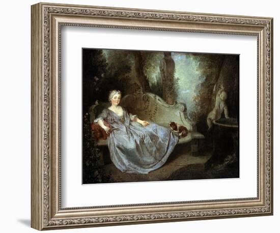 A Lady in a Garden, 18th Century-Nicolas Lancret-Framed Giclee Print