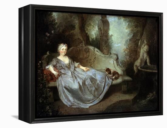 A Lady in a Garden, 18th Century-Nicolas Lancret-Framed Premier Image Canvas