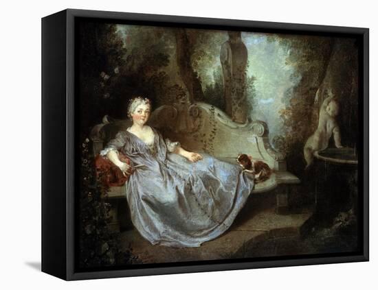 A Lady in a Garden, 18th Century-Nicolas Lancret-Framed Premier Image Canvas